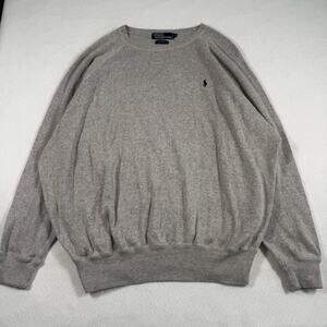 Polo Ralph Lauren Sweater Mens XL Gray Crewneck pullover knit 100% cotton